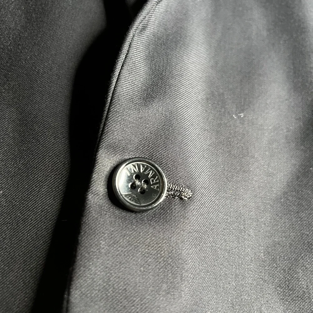 Giorgio Armani Le Collezioni Mens Black 100% Wool Blazer Jacket Size 54 716-98#